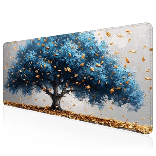 Blau Mousepad XXL 600x300x3mm Gaming Mauspad Baum Schreibtischunterlage mit Vernähte Kanten Wasserdicht Anti-Rutsch Groß Erweiterter Keyboard Pad für Home Office Computerzubehör Y-46 Blau Mousepad XXL 600x300x3mm Gaming Mauspad Baum Schreibtischunterlage mit Vernähte Kanten Wasserdicht Anti-Rutsch Groß Erweiterter Keyboard Pad für Home Office Computerzubehör Y-46 von Mefooge