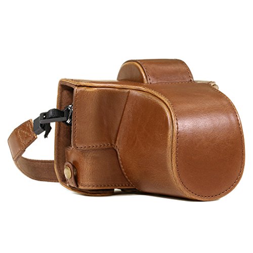 MegaGear Olympus Pen E-Pl8 Ever Ready Leather Camera Case and Strap, with Battery Access - Light Brown von MegaGear