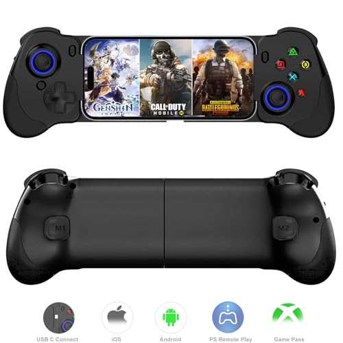 Megadream USB C Mobile Gaming Controller für iPhone 15/16 Serie & Android, PS Remote Player Gamepad für PS5/PS4/Xbox/PC, Cloud Gaming Joystick, Hall Joysticks/Hall Trigger, COD, PUBG, Genshin Impact von Megadream