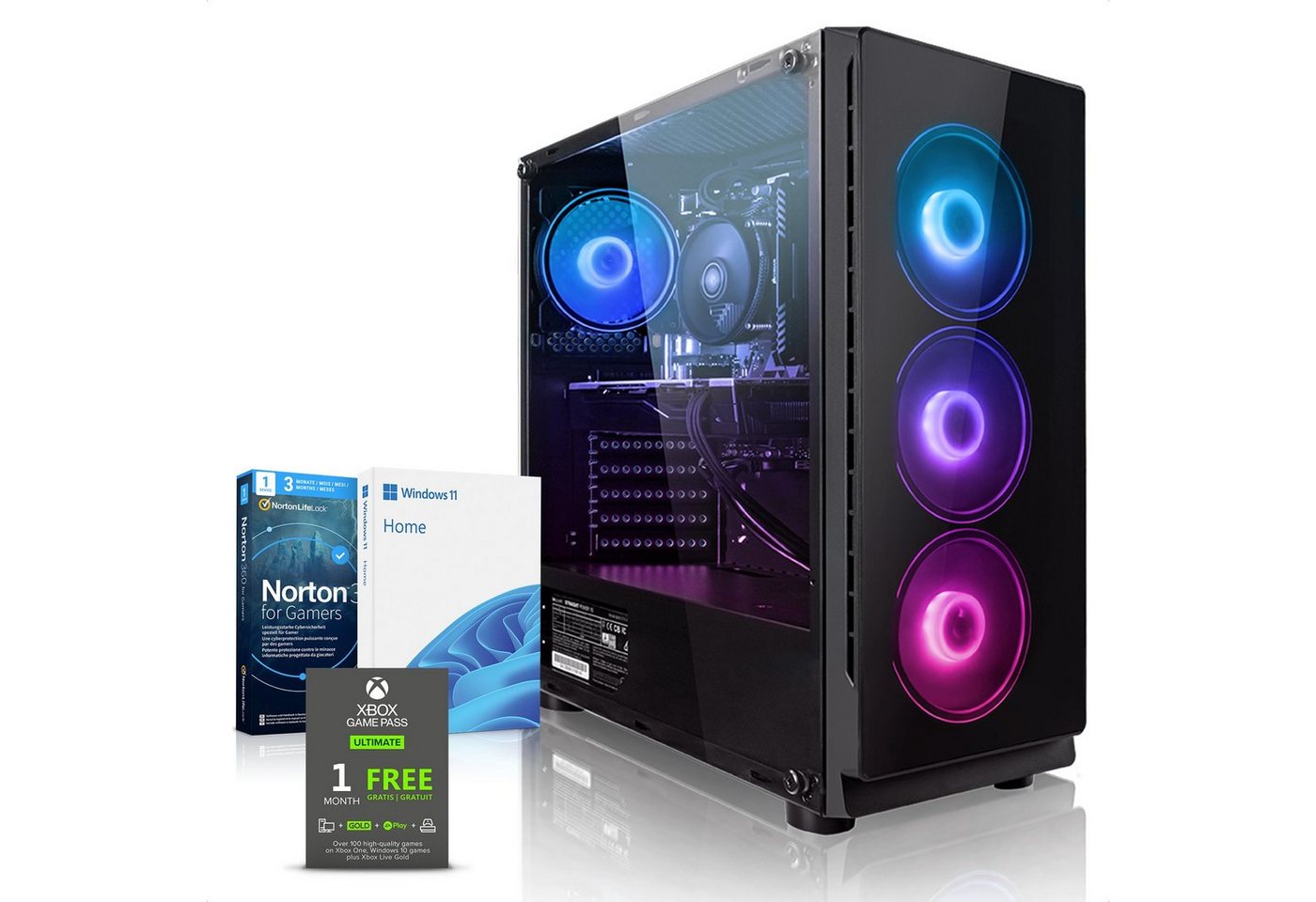 Megaport Gaming-PC (AMD Ryzen 5 7600, GeForce RTX 4060, 32 GB RAM, 1000 GB SSD, Luftkühlung, Windows 11, WLAN) von Megaport