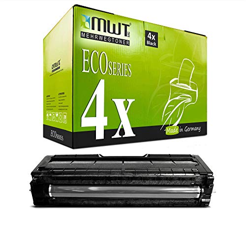 Mehrwegtoner 4X MWT Toner für Ricoh SP C 250 wie 407543 Black Schwarz Druckerpatronen Cartridges von Mehrwegtoner