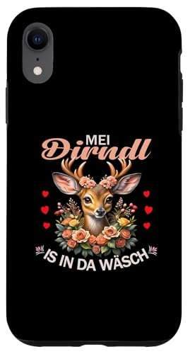 Hülle für iPhone XR Goldener Hirsch Blumen Damen Trachtenshirt Rehkitz Trachten von Mei Dirndl is in da Wäsch Reh Trachtenbluse Damen