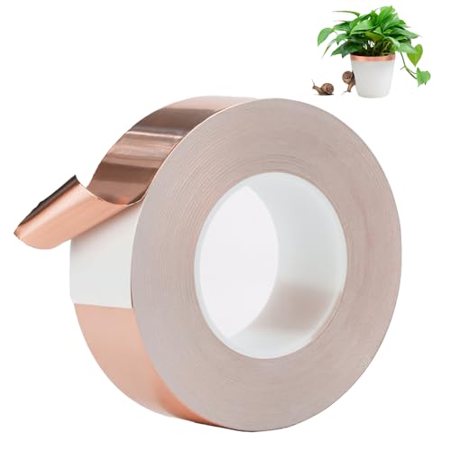 Meifiyu Kupferband Gegen Schnecken Hochbeet Schneckenschutz für Hochbeete Kupferband für Schnecken Schutz Pflanzen Copper Schneckenband Selbstklebendes Metall Tape,für Abwehr Snails 20m*15mm von Meifiyu