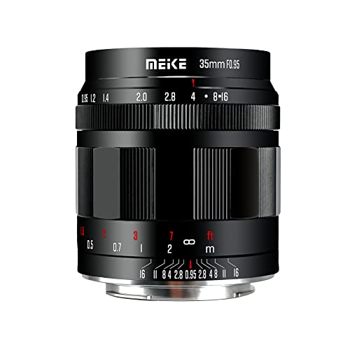 Meike 35 mm f0.95 große Blende, manueller Fokus, kompatibel mit spiegellosen Fujifilm X Mount Kameras X-T1 X-T2 X-T3 X-T4 X-T5 X-T10 X-T20 X-T100 X-T200 XPro1 von Meike