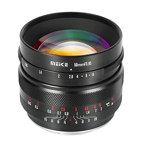 Meike Standard-Objektiv, 50 mm, F0,95, große Blende, manueller Fokus, Prime APS-C Objektiv für Canon EOS-R EOS-RP R5 R5C R6 R7 R10 spiegellose Kamera von Meike