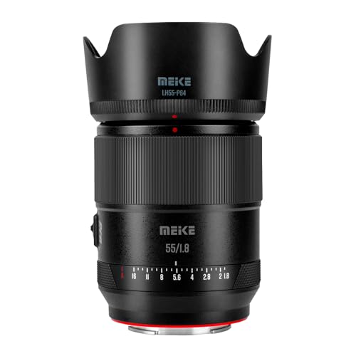 Meike 55 mm F1.8 Pro Vollformat-AF-STM-Objektiv, hochauflösende 8K-Autofokus-Festbrennweiten-Portraitobjektive für spiegellose Sony E-Mount FE-Mount-Kameras A9 A9II A7II A7RII A7 A7R3 A7R4 A7IV A7C von Meike