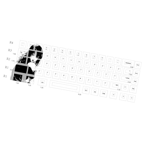 68-Tastenkappen-Set für mechanische Tastaturen, Originalhöhe, anpassbare Tastenkappe für FIRE68 MU68 61/64/68 Tastenkappen von Meiliyizu