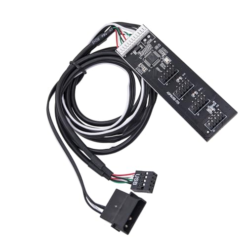 9-poliger USB-Header-Stecker, 1 auf 4 Verlängerungskarte, USB 2.0, Splitterkabel, Anschluss für Motherboard-Adapter, Port-Multiplikator von Meiliyizu