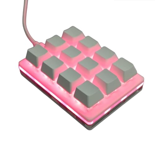 Meiliyizu Ergonomische Tastatur mit 12 Tasten, anpassbare Tastatur mit speziellen Mediensteuerungen für optimierten Arbeitsablauf von Meiliyizu