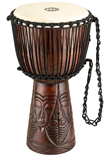 Meinl Percussion 30cm Professional African Style Djembe Trommel - mit Ziegenfell - Musikinstrument für Erwachsene - African Queen Carving (PROADJ4-L) von Meinl Percussion