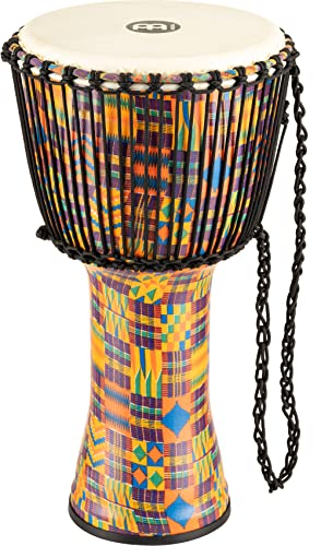 Meinl Percussion 30cm Rope Tuned Travel Series Djembe Trommel - mit Ziegenfell - Musikinstrument für Kinder und Erwachsene - Kenyan Quilt (PADJ2-L-G) von Meinl Percussion