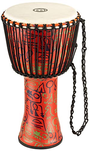 Meinl Percussion 30cm Rope Tuned Travel Series Djembe Trommel - mit Ziegenfell - Musikinstrument für Kinder und Erwachsene - Pharaoh's Script (PADJ1-L-G) von Meinl Percussion