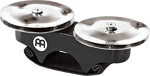 Meinl Percussion Finger Jingles Stainless Steel, Cajon Add-On/Cajon Zubehör mit Schellen zur Befesetigung am Finger - Stahl Schellen, Schwarz (FJS1S-BK) von Meinl Percussion