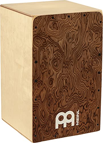 Meinl Percussion Snarecraft Cajon Instrument - Große Trommelkiste mit zwei Snare-Teppichen - Schlagfläche Burl Wood (SC100BW) von Meinl Percussion