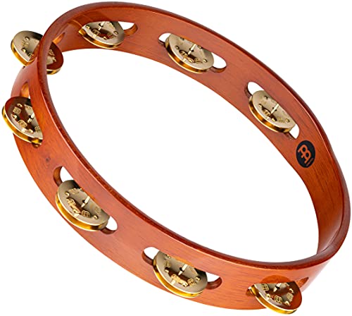 Meinl Percussion Traditional Wood Tambourine - 1-reihiges Tamburin - Durchmesser 10 Zoll - Siam Eiche / Messing, Antique Brown / Natur (TA1B-AB) von Meinl Percussion