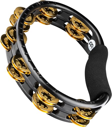 Meinl Percussion Headliner Hand Tambourine - 2-reihiges Tamburin - Mit gebogenem Griff - ABS Kunststoff / Messing, Schwarz / Gold (TMT1B-BK) von Meinl Percussion