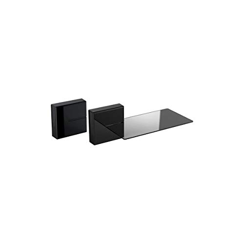 Meliconi 480521 Ghost Cubes Shelf Black Stapelbare Kabelkanal mit Regalen aus Glas schwarz von Meliconi