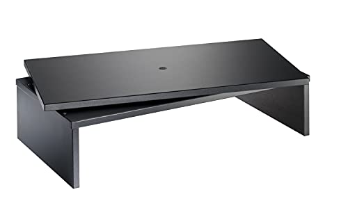 Meliconi SPACE SYSTEM TV DESK, Schwenkbarer TV- und Monitorständer, um 360° Drehbarer Fuß, Belastbarkeit bis 45 kg, Holz, Made in Italy, Schwarz von Meliconi