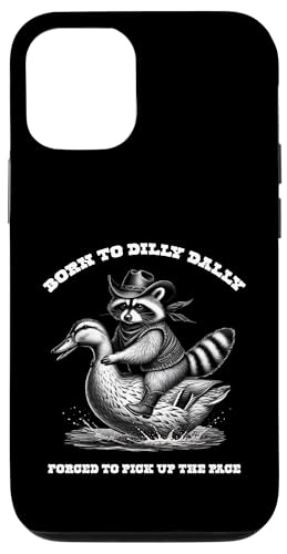 Hülle für iPhone 12/12 Pro Lustiger Cowboy-Waschbär reitet eine Ente Internet Meme Humor von Memegod Funny Meme Novelty Apparel