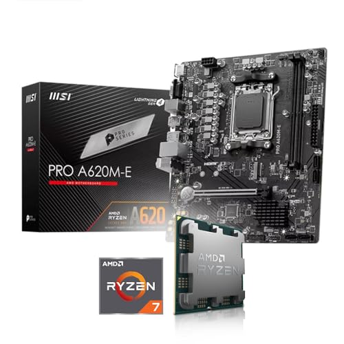 Aufrüst-Kit Bundle Ryzen 7 7700 8X 3.8 GHz Prozessor, MSI PRO A620M-E Mainboard, be Quiet! Pure Rock Slim 2 (Komplett fertig zusammengebaut inkl. Bios Update und Funktionskontrolle) von Memory PC