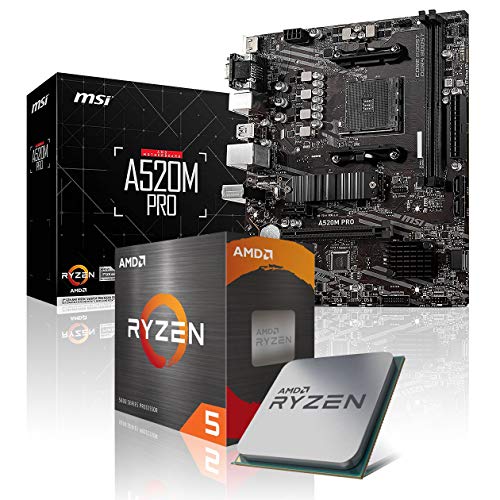 Memory PC Aufrüst-Kit Bundle Ryzen 5 4600G 6X 3.7 GHz Prozessor, 16 GB DDR4, A520M Pro Mainboard (Komplett fertig zusammengebaut inkl. Bios Update und Funktionskontrolle) von Memory PC