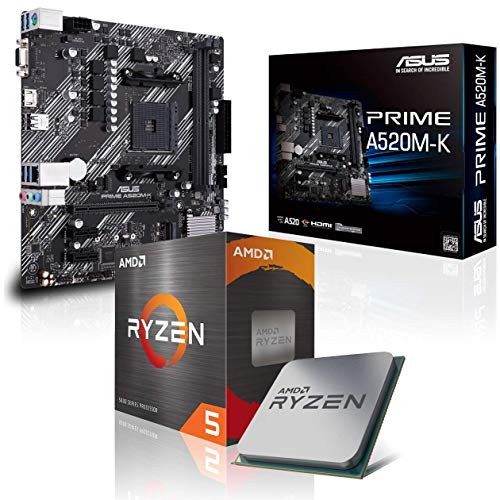 Memory PC Aufrüst-Kit Bundle Ryzen 5 5600 6X 3.5 GHz Prozessor, 16 GB DDR4, A520M-A II Mainboard (Komplett fertig zusammengebaut inkl. Bios Update und Funktionskontrolle) von Memory PC