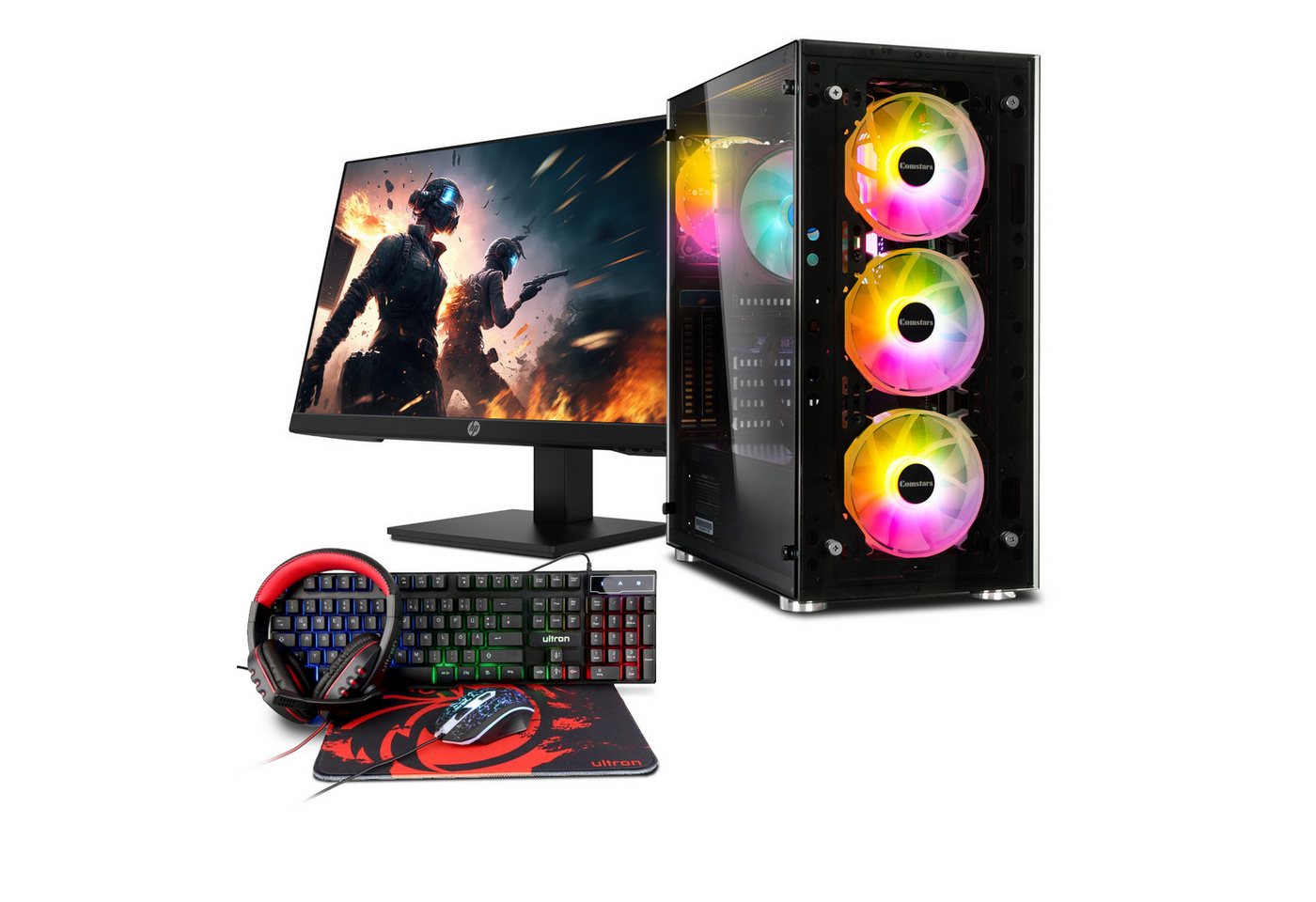 Memory PC Gaming-PC-Komplettsystem (23,80", Intel Core i5 10400F, RX 6600, 16 GB RAM, 500 GB SSD) von Memory PC