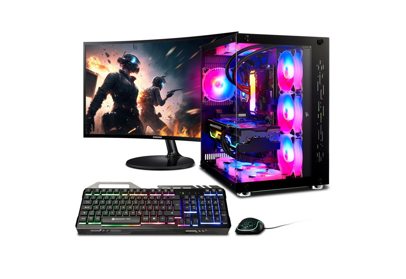 Memory PC Gaming-PC-Komplettsystem (27", AMD Ryzen 5 5600 GT, RTX 3060, 16 GB RAM, 500 GB SSD) von Memory PC