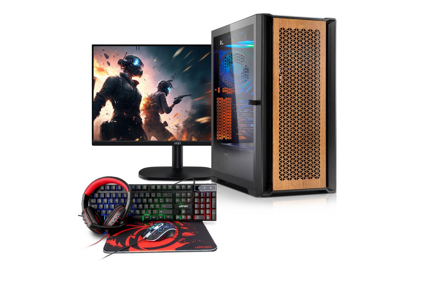 Memory PC Gaming-PC-Komplettsystem (27", AMD Ryzen 5 5600G, Intel Arc A310, 16 GB RAM, 500 GB SSD) von Memory PC