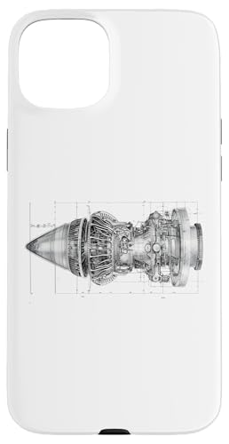 Hülle für iPhone 15 Plus Vintage Jet Engine Block Blueprint Diagramm - Herren Grafik von Men's Vintage Engines & Car Graphics