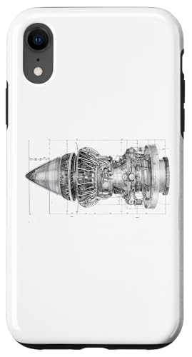 Hülle für iPhone XR Vintage Jet Engine Block Blueprint Diagramm - Herren Grafik von Men's Vintage Engines & Car Graphics