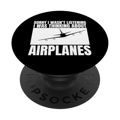 Entschuldigung, ich habe Airplane Fun Aviation Future Pilot nicht gehört PopSockets Klebender PopGrip von Mens Airline Pilot Costume