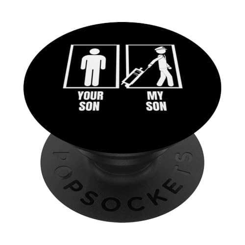 Lustiger Pilot mit Aufschrift "Your Son My Son Dad Father Mom Mother PopSockets Klebender PopGrip von Mens Airline Pilot Costume