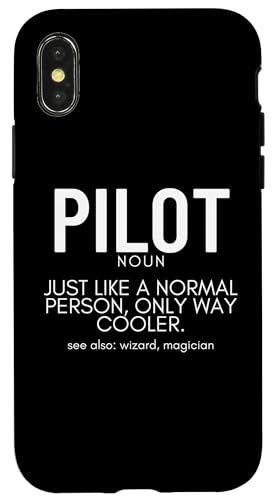 Pilot Definition Flugzeug Lustiger Luftfahrtpilot Hülle für iPhone X/XS von Mens Airline Pilot Costume