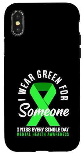 Hülle für iPhone X/XS Ich trage Grün für jemanden, der depressiv ist von Mental Health Depression Awareness Apparel Gifts