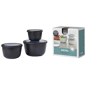 MEPAL Frischhaltedosen-Set Cirqula 8,5/10,0/11,5 cm hoch nordic black 0,5/1,0/2,0 l, 1 Set von Mepal