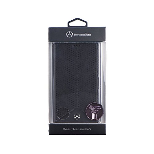 Mercedes-Benz MEFLBKSZ5PEBK Book Schutzhülle Leder Perforated Pure Line für Sony Xperia Z5, Blister schwarz von Mercedes-Benz