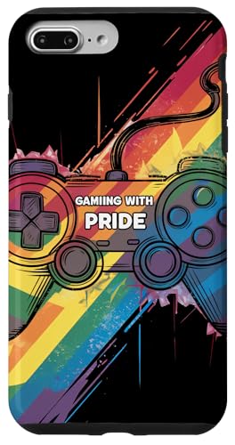 Hülle für iPhone 7 Plus/8 Plus Rainbow Videospielkonsole Controller Gaming mit Gay Pride von Merch For Gamers