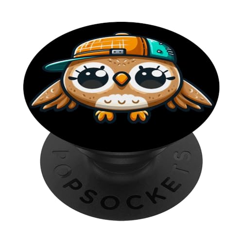 Cool Kawaii Owl Hip-Hop Street Art Fun PopSockets Klebender PopGrip von Merch Kawaii By LAP