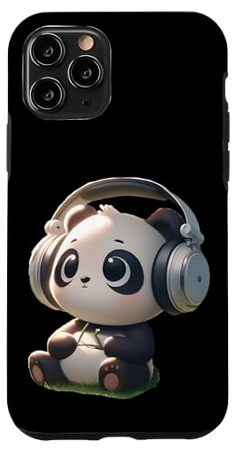 Hülle für iPhone 11 Pro Kawaii Panda Grooving with Headphones von Merch Kawaii By LAP