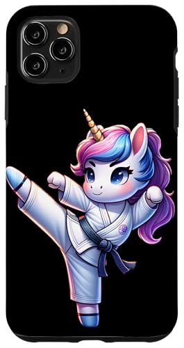 Hülle für iPhone 11 Pro Max Adorable Karate Unicorn Crane Kick Pose von Merch Kawaii By LAP