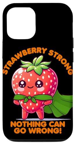 Hülle für iPhone 12/12 Pro Strawberry Strong: Unstoppable Kawaii Hero! von Merch Kawaii By LAP