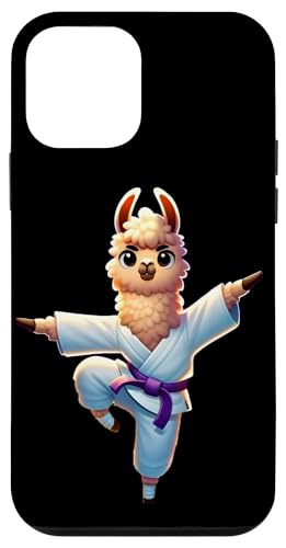 Hülle für iPhone 12 mini Adorable Karate Llama Crane Kick Pose von Merch Kawaii By LAP