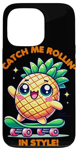 Hülle für iPhone 13 Pro Kawaii Pineapple Skater Rollin’ in Style von Merch Kawaii By LAP