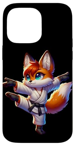 Hülle für iPhone 14 Pro Max Adorable Karate Fox Crane Kick Pose von Merch Kawaii By LAP