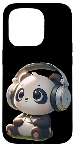 Hülle für iPhone 15 Pro Kawaii Panda Grooving with Headphones von Merch Kawaii By LAP