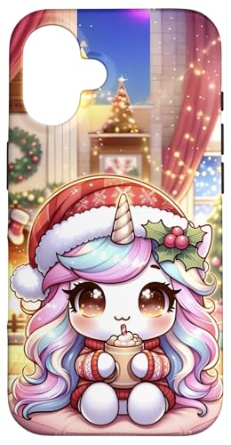 Hülle für iPhone 16 Kawaii Christmas Unicorn: Christmas Tree Design von Merch Kawaii By LAP