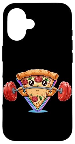 Hülle für iPhone 16 Kawaii Gym Art: Pizza Lifting Goals von Merch Kawaii By LAP