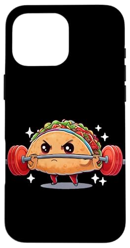 Hülle für iPhone 16 Pro Max Kawaii Gym Art: Taco Lifting Goals von Merch Kawaii By LAP