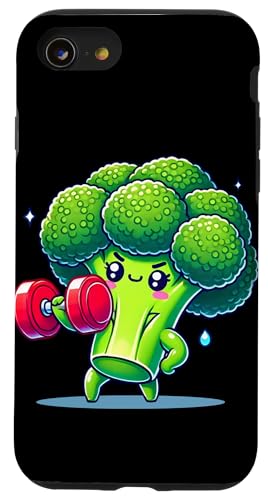 Hülle für iPhone SE (2020) / 7 / 8 Kawaii Gym Art: Broccoli Lifting Goals von Merch Kawaii By LAP